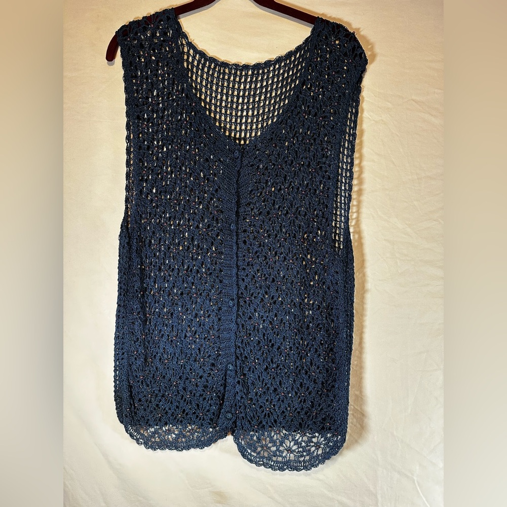 JH Collectibles Navy Lace Tank Vest